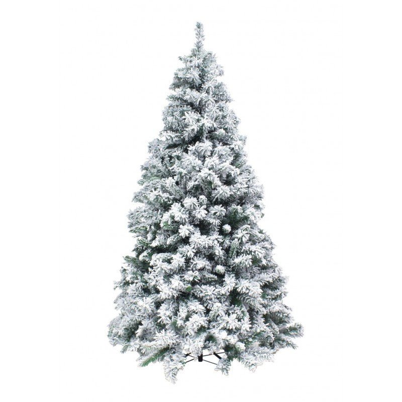 Albero di Natale Madesimo slim innevato con chioma folta e sagoma stretta