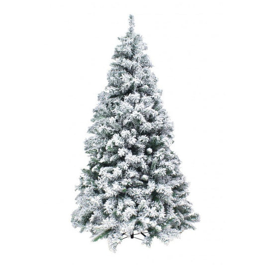 Albero di Natale Madesimo slim innevato con chioma folta e sagoma stretta