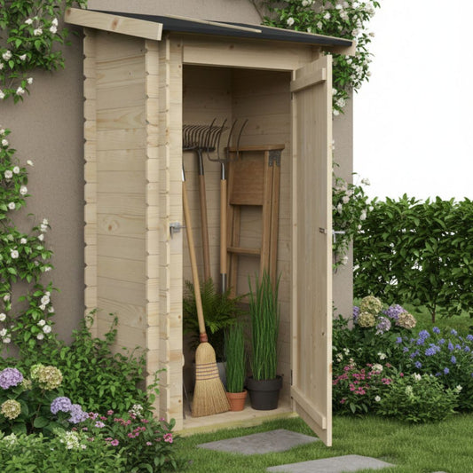 Casetta in legno Arturo addossata 98x64 cm – Kit Montaggio Incluso