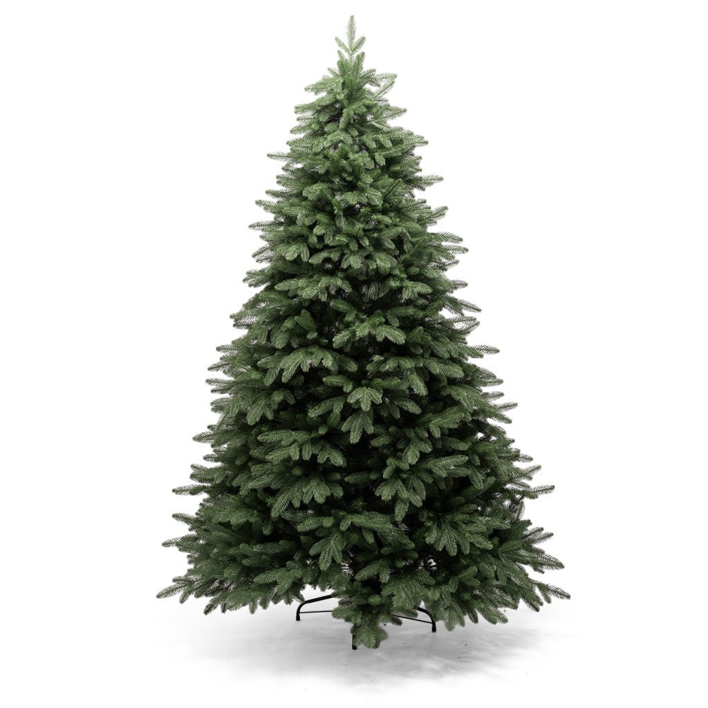Albero di Natale Casentino verde con chioma ampia e rami realistici in PE e PVC