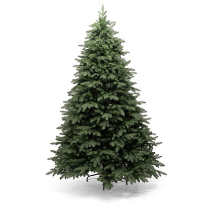 Albero di Natale Casentino verde con chioma ampia e rami realistici in PE e PVC