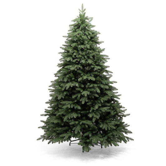 Albero di Natale Casentino verde con chioma ampia e rami realistici in PE e PVC