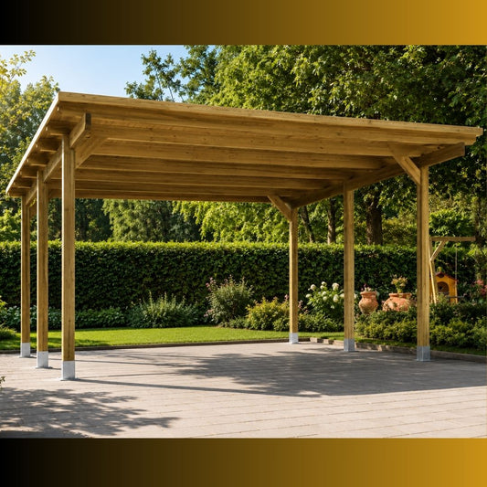 Carport Leopardo in Legno 600x500 cm