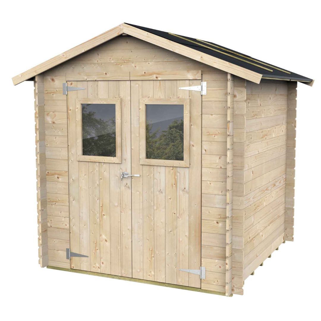 Abri de Jardin en Bois Hobby 198x198 cm 3,92 m² – Kit de Montage Inclus