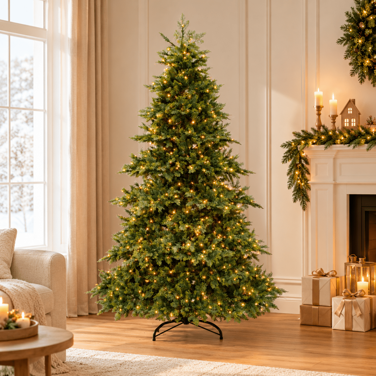 Albero di Natale Spica 210 cm con LED a luce calda – foto 2