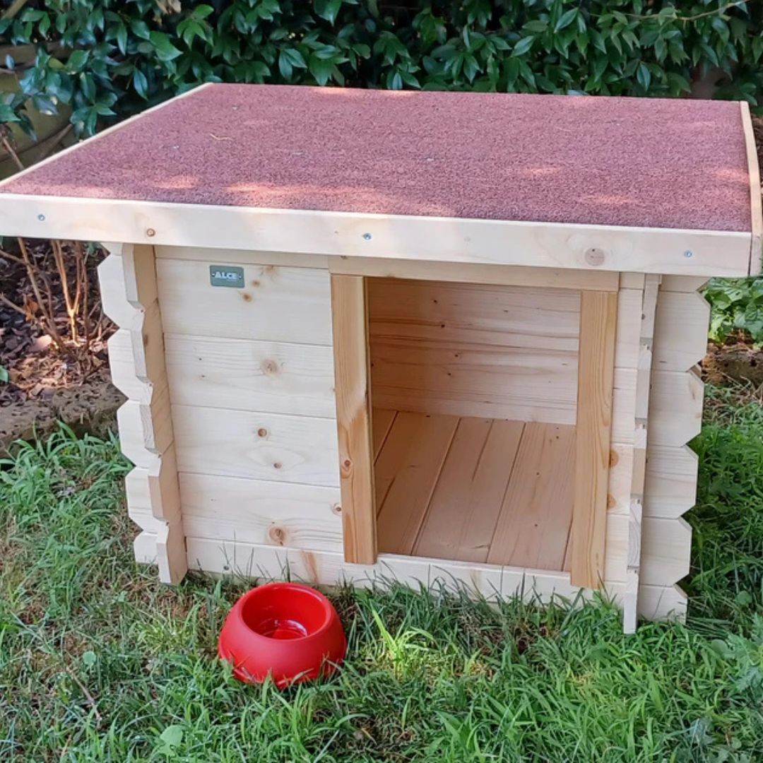 Cuccia per cani in legno Laila 77x60x64 cm – Uso esterno