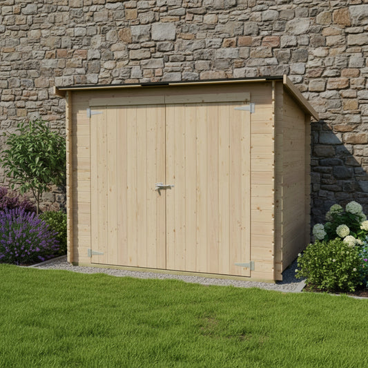 Casetta in legno Eureka addossata 218x130 cm – Kit Montaggio Incluso