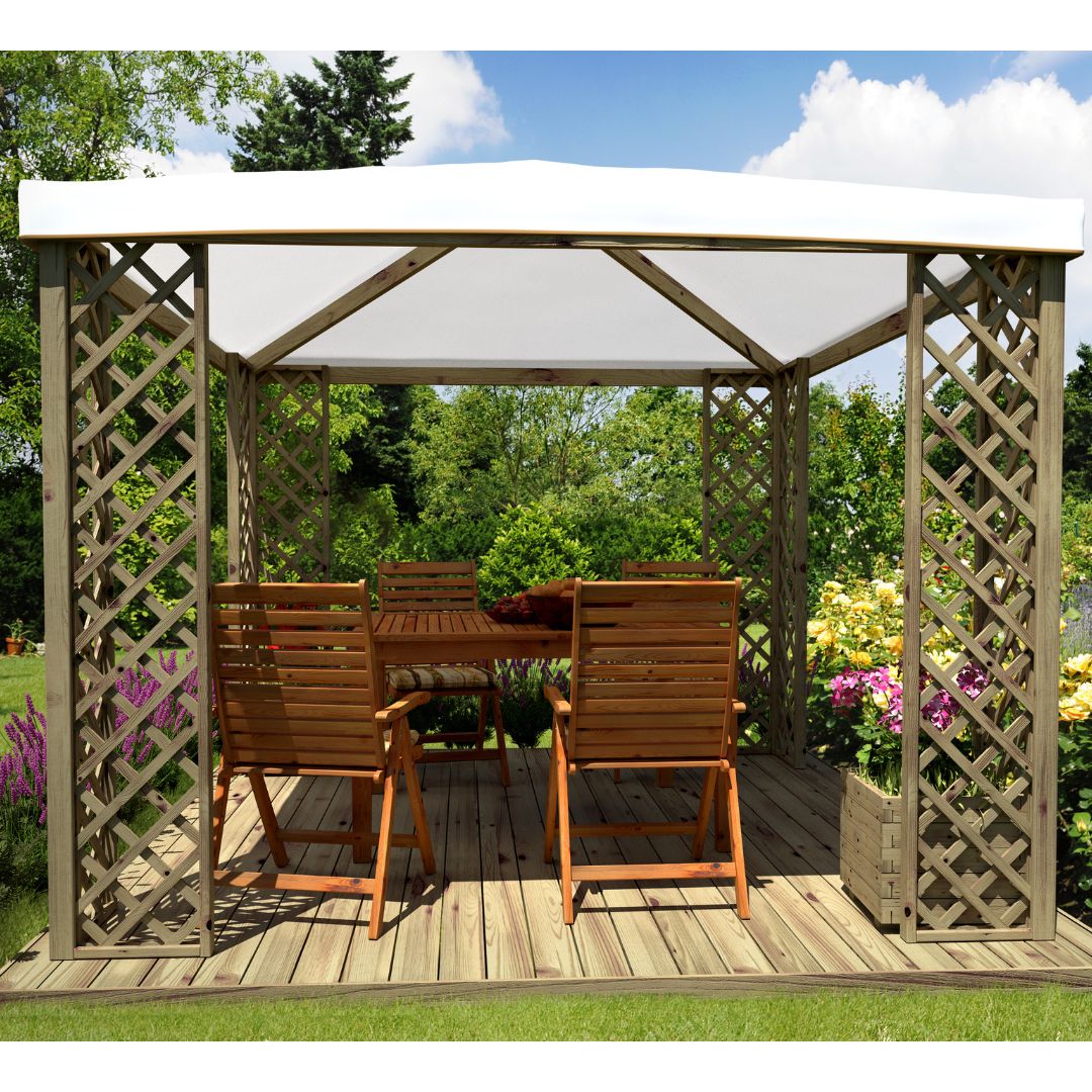 Gazebo Fox JT40 Pocket impregnato 300x300 cm copertura in PVC