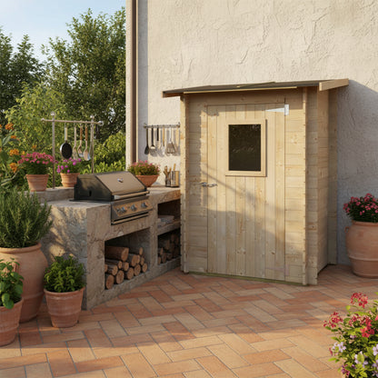 Casetta in Legno Hobby Monofalda addossata 146x98 cm