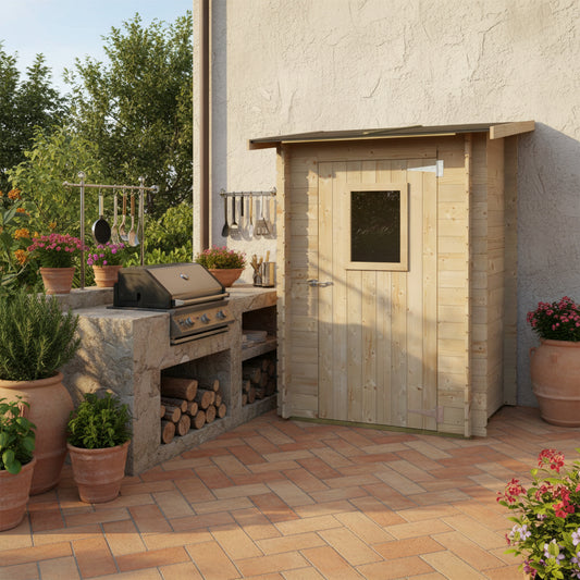 Casetta in Legno Hobby Monofalda addossata 146x98 cm
