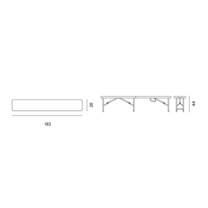 Panca Catering Pieghevole 183x28 cm in Polietilene