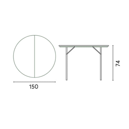 Tavolo Catering Rotondo Pieghevole Ø150 cm in Polietilene
