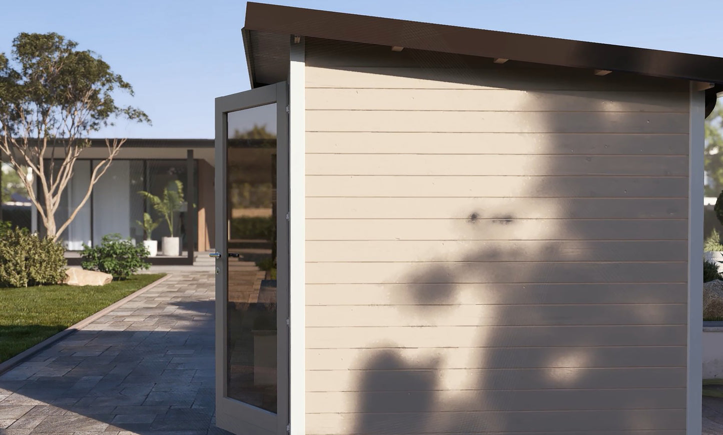 Casetta in legno Nike 300x250 cm – Pareti 25 mm – Colore Cipria