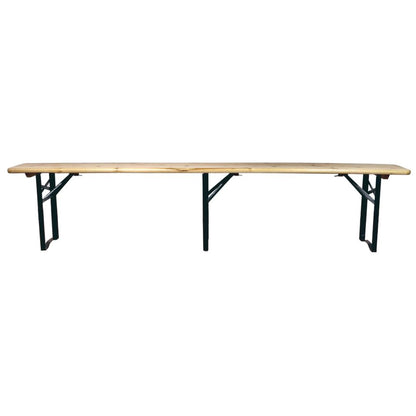 Set 2 Panche Birreria in Legno 220 cm con Gambe Richiudibili