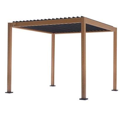 Pergola Bioclimatica Texas 3x3 in Alluminio Effetto Legno