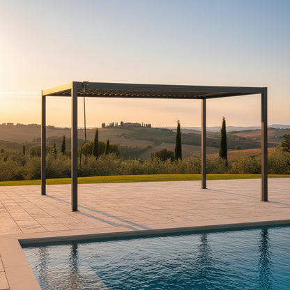 Pergola Bioclimatica New Mexico 3x4 in Alluminio e Acciaio Antracite