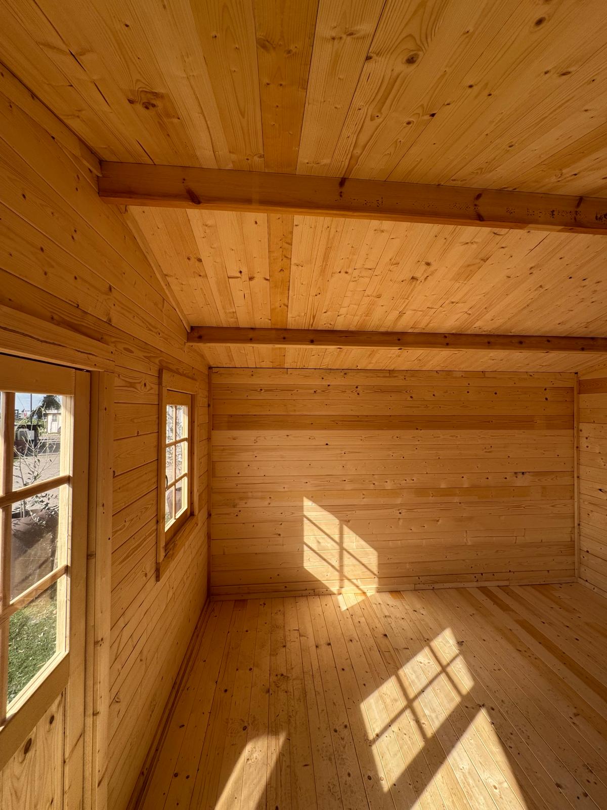 Casetta in Legno Flower 380x380 cm – Blockhaus 28 mm