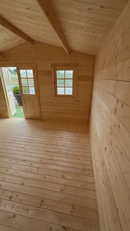 Casetta in Legno Flower 380x380 cm – Blockhaus 28 mm