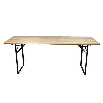 Tavolo Birreria in Legno 220x80 cm con Gambe Richiudibili