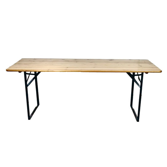 Tavolo Birreria in Legno 220x80 cm con Gambe Richiudibili