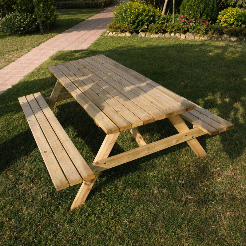 Tavolo Pic Nic impregnato 179x150xh68,3 cm – Kit Montaggio Incluso
