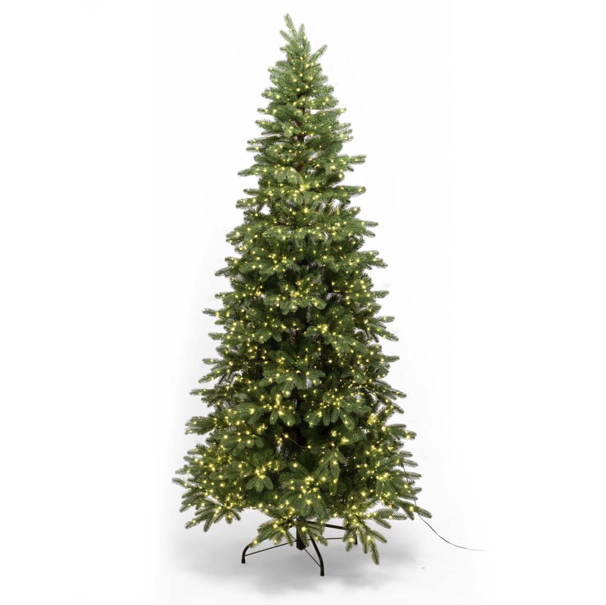 Albero di Natale Deneb Slim verde con LED integrati in polietilene